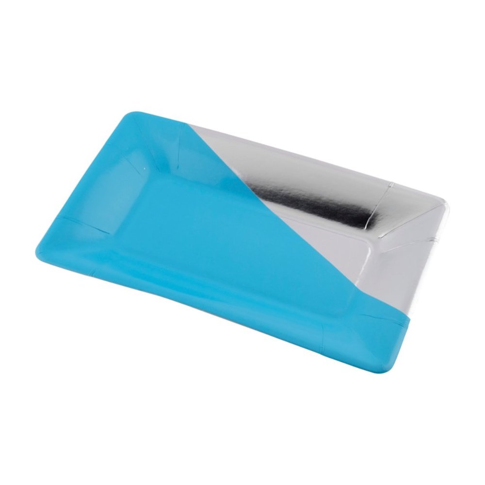 Teal and Silver appetizer plate